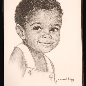 Black and White Child Portrait Drawing